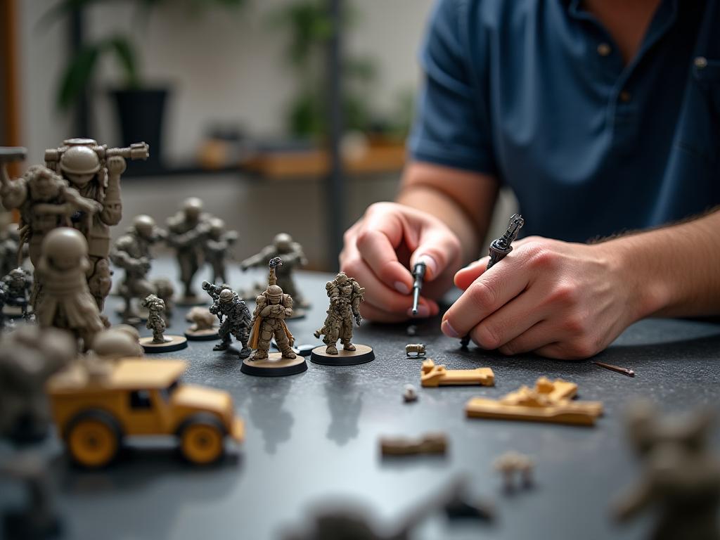 Montaje profesional de miniaturas en taller de Barcelona